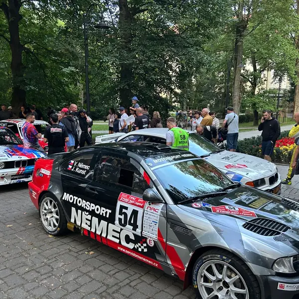 BMW M3 E46 Motorsport Němec v parku před startem Polski Rajd Legend 2026